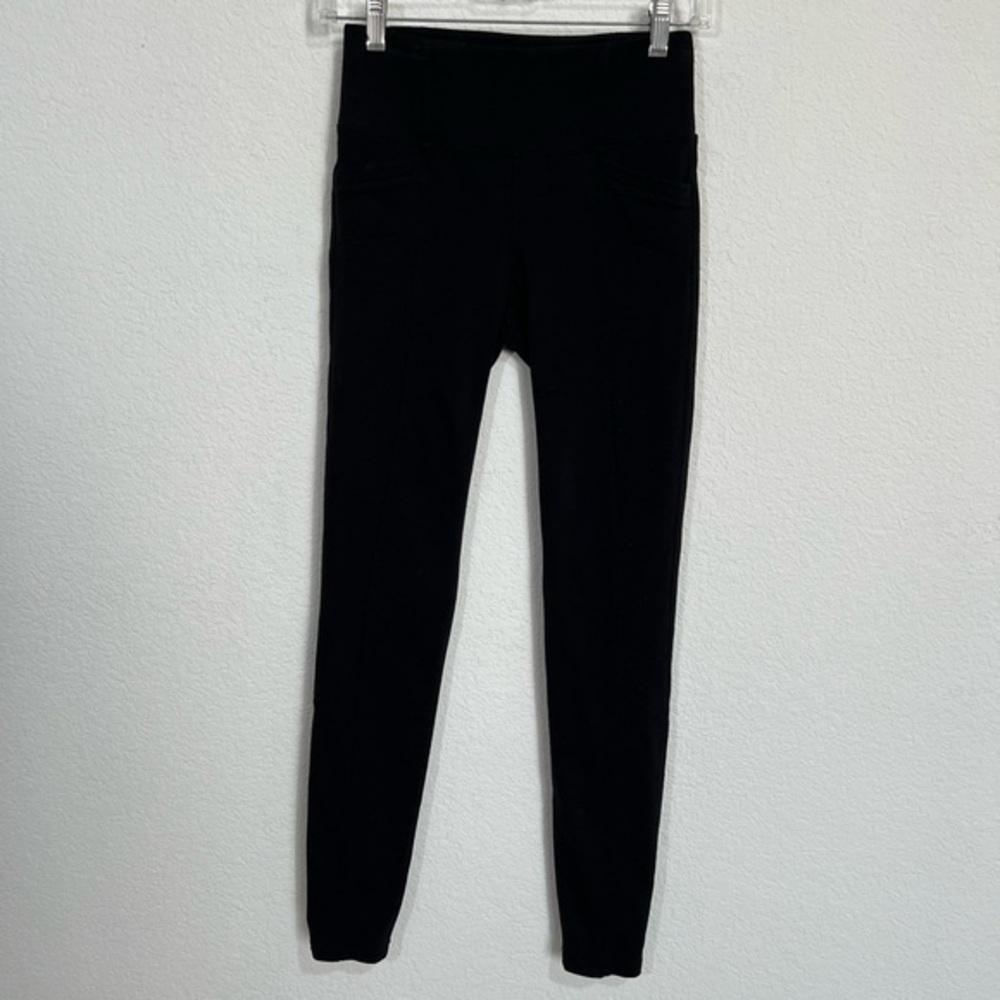 Athleta Black Leggings Yoga Barre Dance Everyday Leggings  Pockets Size XS